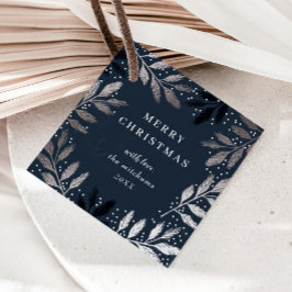 Elegant Folie Branches Merry Kerstfeestdag Bedankjes Labels