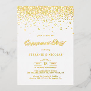 Elegant Folie gecomprimeerde Confetti Engagement P Uitnodiging