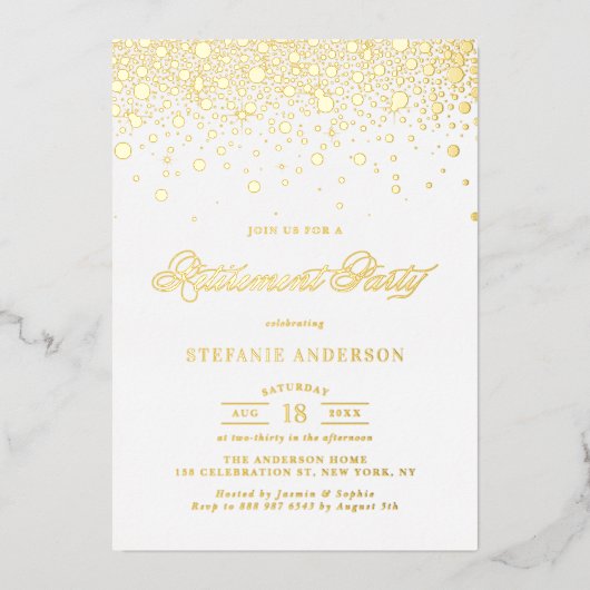 Elegant Folie geperste Confetti Uitnodiging (Voorkant)