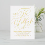 Elegant Folie geperste Whimsical Calligraphy Weddi Folie Uitnodiging (Staand Voorkant)