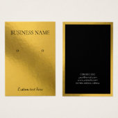 Elegant folie goud moderne oorenkaart visitekaartje (Voorkant /achterkant)