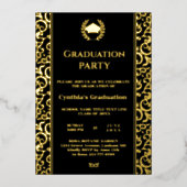 Elegant Folie Lijst Afstuderen Uitnodiging (Voorkant)
