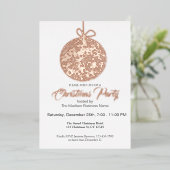 Elegant Folie Ornament kerstfeest uitnodiging (Staand Voorkant)