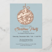 Elegant Folie Ornament kerstfeest uitnodiging (Voorkant)