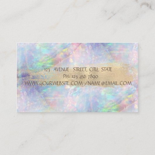 Elegant Folie penseel Lijn Opal Visitekaartje (Achterkant)