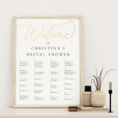 Elegant Folie Script Alfabetical Seating Chart Folie Afdrukken