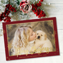 Elegant Folie Script Merry-kerstfoto