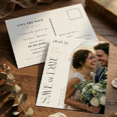 Elegant Folie Script Trouw Save The Date Feestdagen Briefkaart
