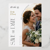 Elegant Folie Script Trouw Save The Date Feestdagen Briefkaart (Voorkant)