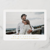 Elegant Folie Single Photo Verloving Aankondiging (Voorkant)