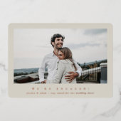 Elegant Folie Single Photo Verloving Aankondiging (Voorkant)