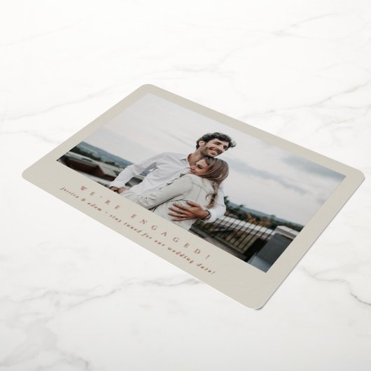 Elegant Folie Single Photo Verloving Aankondiging (Gedraaid)