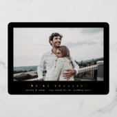 Elegant Folie Single Photo Verloving Aankondiging (Voorkant)