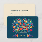 Elegant Folk Art Design RSVP-kaarten RSVP Kaartje (Voorkant / Achterkant)