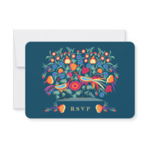 Elegant Folk Art Design RSVP-kaarten