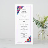 Elegant Folk Birds and Flowers Wedding Pattern Menu (Staand voorkant)