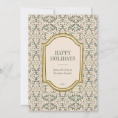 Elegant Folk Floral Corporate Company Business Feestdagenkaart (Voorkant)