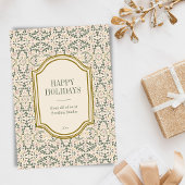 Elegant Folk Floral Corporate Company Business Feestdagenkaart