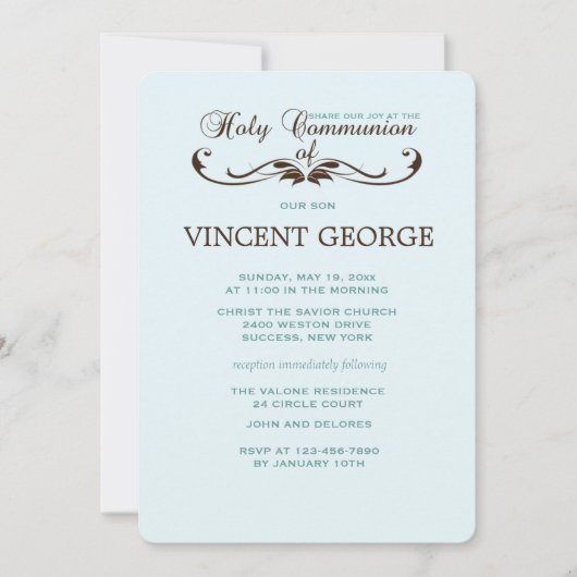 Elegant Font Heilige Communauteit Uitnodiging (Voorkant)