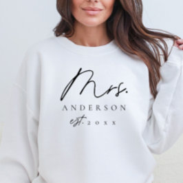 Elegant Font Mrs Pas getrouwd Custom Sweatshirt