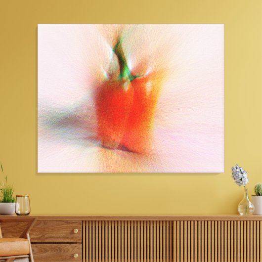 Elegant Food Red Peppers Kleurrijke Abstracte kuns Canvas Afdruk (Insitu (Woonkamer))