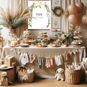 Elegant Food Table Roos Baby Sprinkle Shower Poster