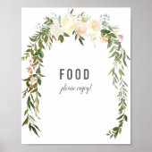 Elegant Food Table Roos Baby Sprinkle Shower Poster (Voorkant)