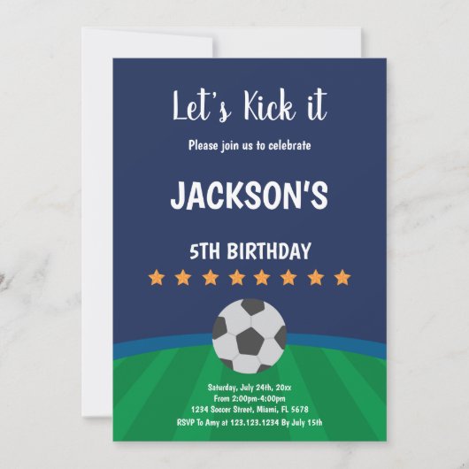 Elegant Football Party Design Kaart (Voorkant)