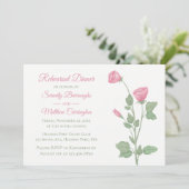 Elegant Foraal Roze Bloem Bruiloft Repetitie Diner Kaart (Staand voorkant)