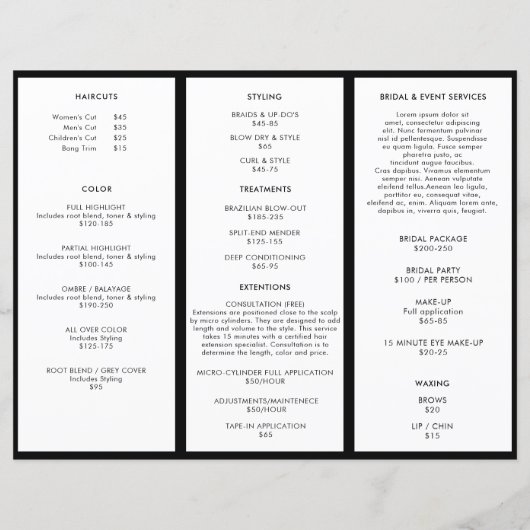 Elegant Forest Foliage Business — drievoudig broch (Achterkant)