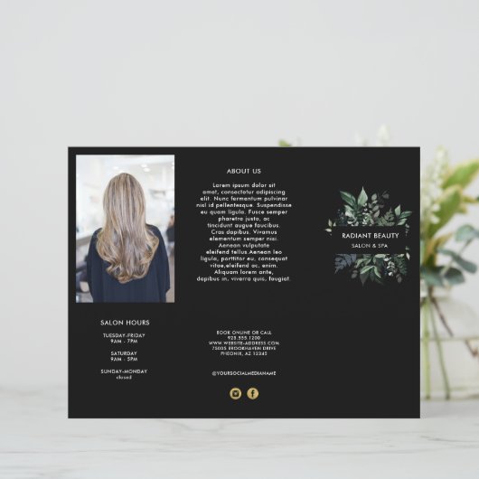 Elegant Forest Foliage Business — drievoudig broch (Staand voorkant)