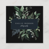 Elegant Forest Foliage Lijst Square Visitekaartje (Voorkant)