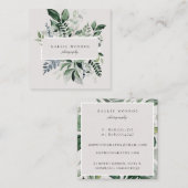 Elegant Forest Foliage Lijst Vierkante Visitekaartje (Voorkant / Achterkant)