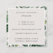 Elegant Forest Foliage Lijst Vierkante Visitekaartje (Achterkant)