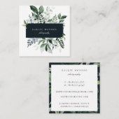 Elegant Forest Foliage Lijst Vierkante Visitekaartje (Voorkant / Achterkant)