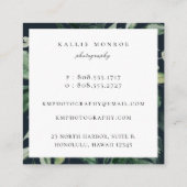 Elegant Forest Foliage Lijst Vierkante Visitekaartje (Achterkant)