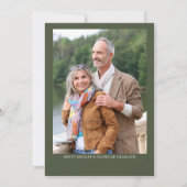 Elegant Forest Green 2 fotoverlovingsfeest Kaart (Achterkant)