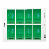 Elegant Forest Green 3d Monogram Etiket (Full Sheet)