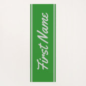 Elegant Forest Green Background & Light Grey Name Yogamat (Achterkant)