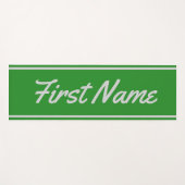 Elegant Forest Green Background & Light Grey Name Yogamat (Voorkant (horizontaal))
