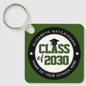 Elegant Forest Green Class of 2023 Afstuderen Sleutelhanger (Voorkant)