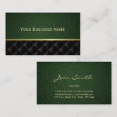 Elegant Forest Green Damask Visitekaartje (Voorkant / Achterkant)