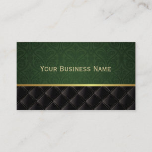 Elegant Forest Green Damask Visitekaartje