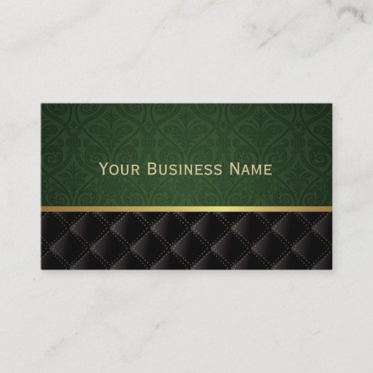 Elegant Forest Green Damask Visitekaartje (Voorkant)