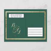 Elegant forest green Gold Calendar Save the Date Aankondigingskaart (Achterkant)