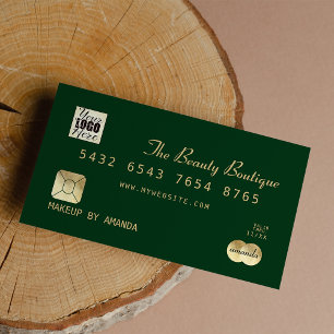 Elegant Forest Green Gold Luxe creditcard Logo Visitekaartje