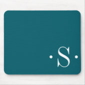 Elegant Forest Green Monogram Muismat (Voorkant)