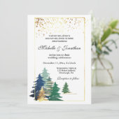 Elegant Forest Green Trees Christelijk Wedding Kaart (Staand voorkant)