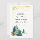 Elegant Forest Green Trees Christelijk Wedding Kaart (Achterkant)