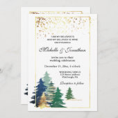 Elegant Forest Green Trees Christelijk Wedding Kaart (Voorkant / Achterkant)